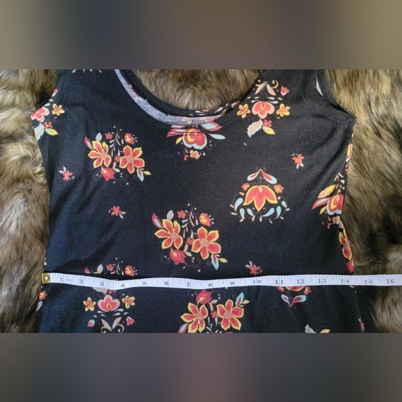 Angie Black Floral Midi  Dress Boho Tank Style M - Picture 8 of 8